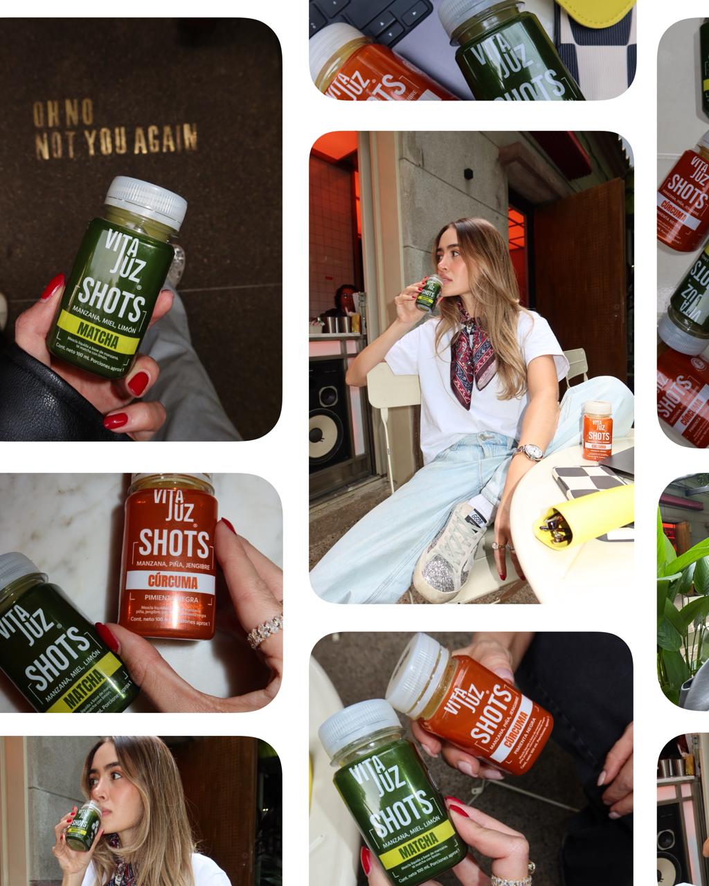 Shots funcionales VitaJuz de jengibre cúrcuma y matcha