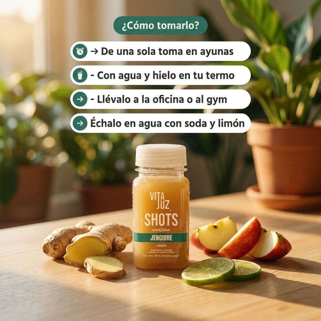 Cómo tomar el shot VitaJuz de Jengibre