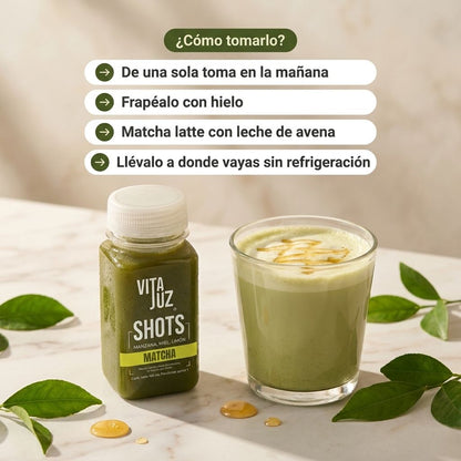 Cómo tomar el shot VitaJuz de Matcha